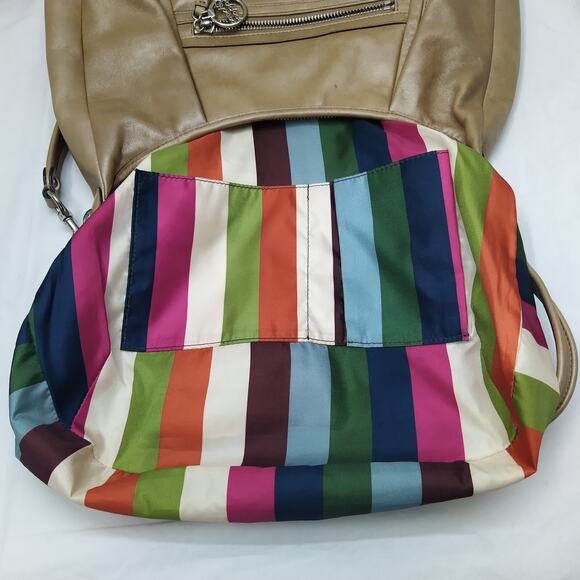 Coach Poppy Light Brown Leather 65th Anniversary Zipper Crossbody Shoulder Bag - Picture 13 of 16